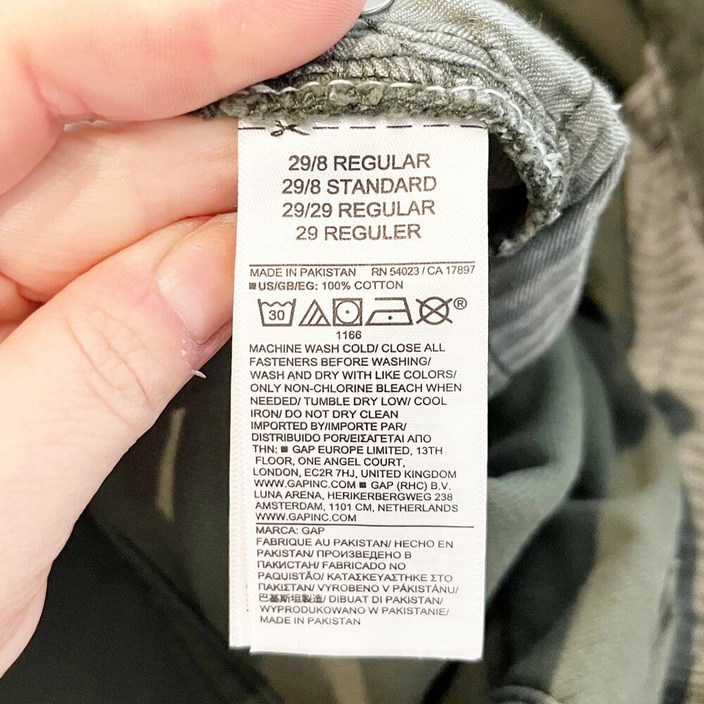Gap Cotton High Rise Barrel Ankle Jeans Mesculen Green 29 / 8 - Picture 6 of 6